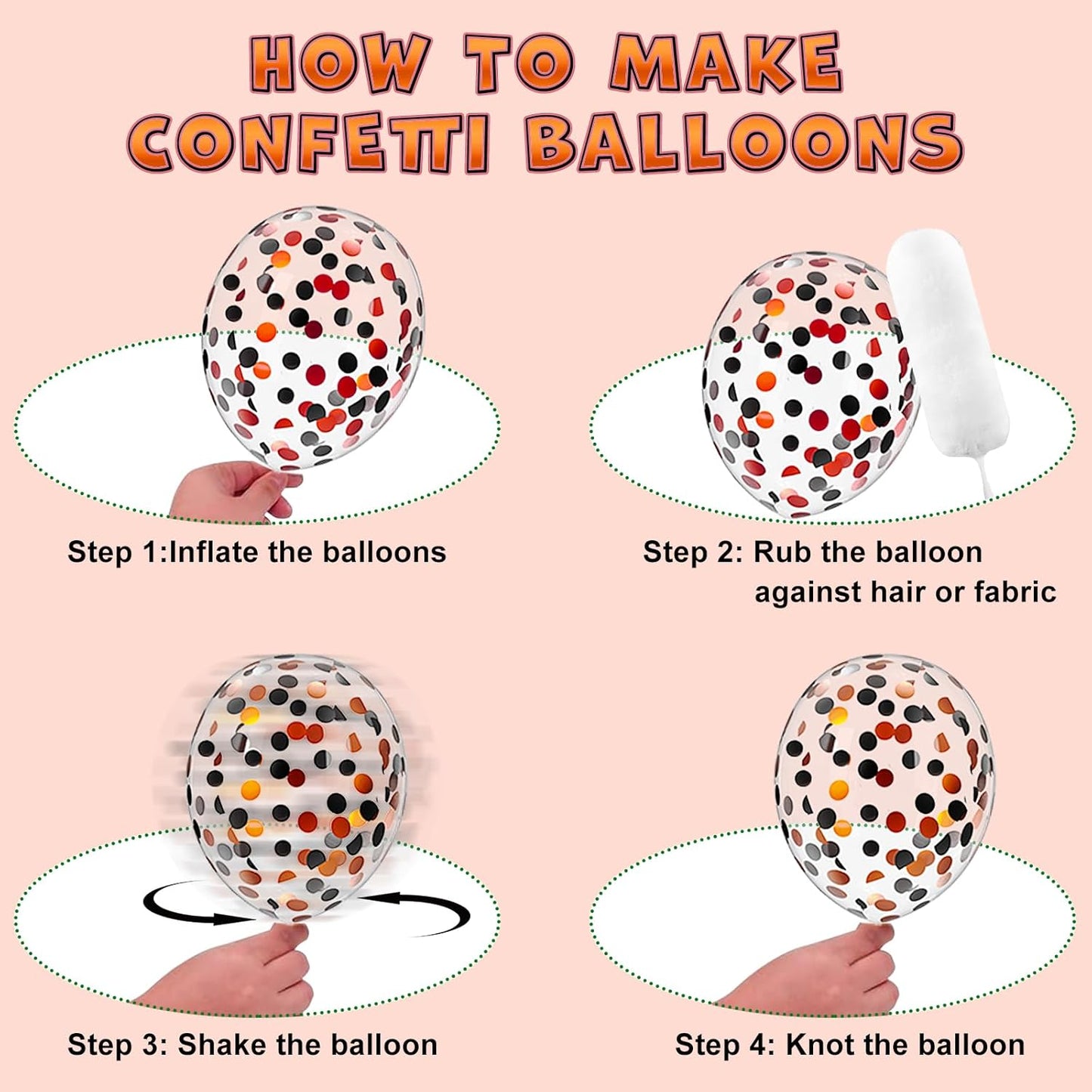 Orange and Black Balloons, 75PCS Halloween Balloons,12in and 5in Black Orange and White Balloon for Halloween Theme Party Graduation New Year Birthday Decorations