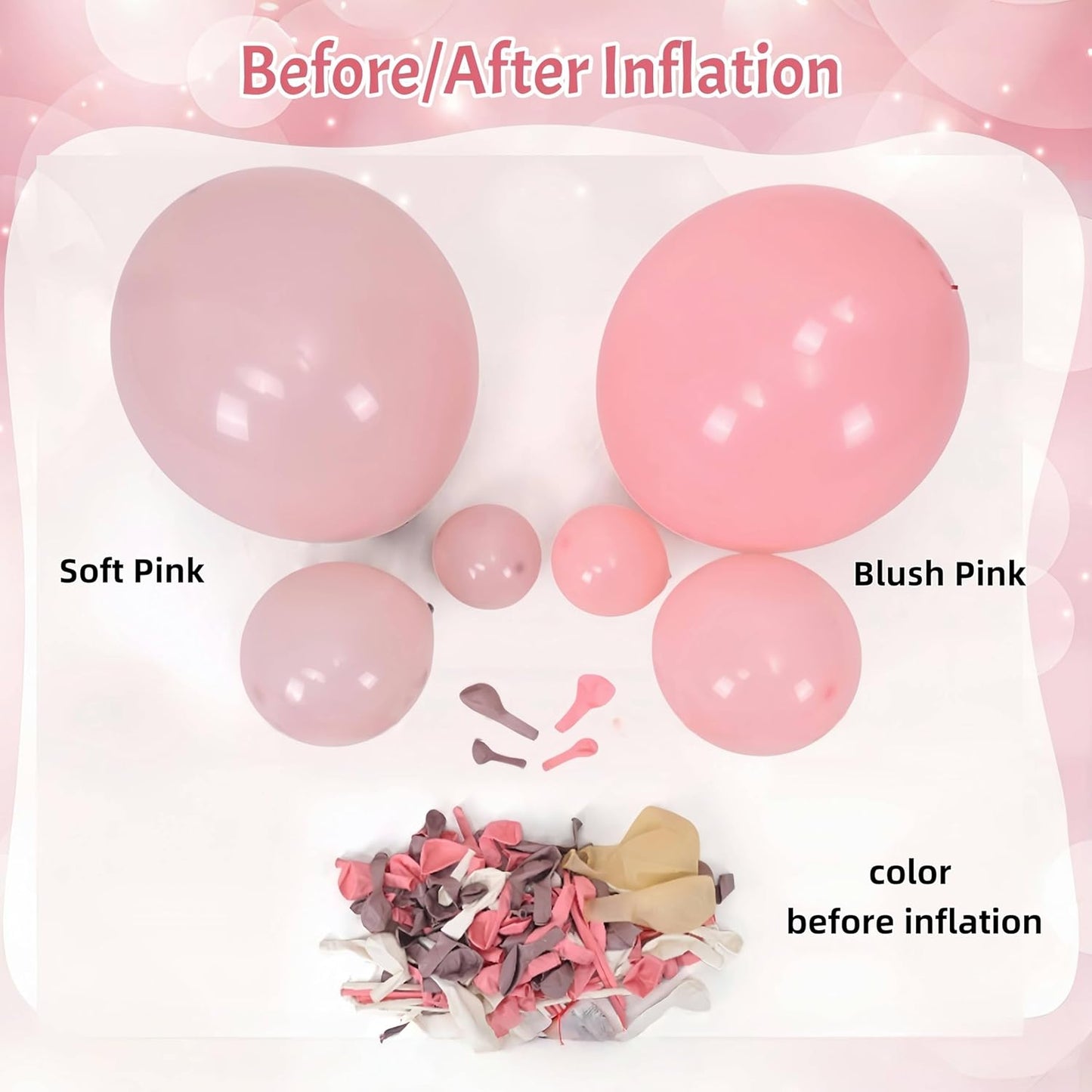 Pastel Pink and White Coquette Balloons Arch, 134 PCS Light Baby Dusty Pale Pink Bow Balloon Garland mit 18 Inch Clear Balloons *5, Long Balloon as Bow Decor for Girls Just Want To Be One Birthday