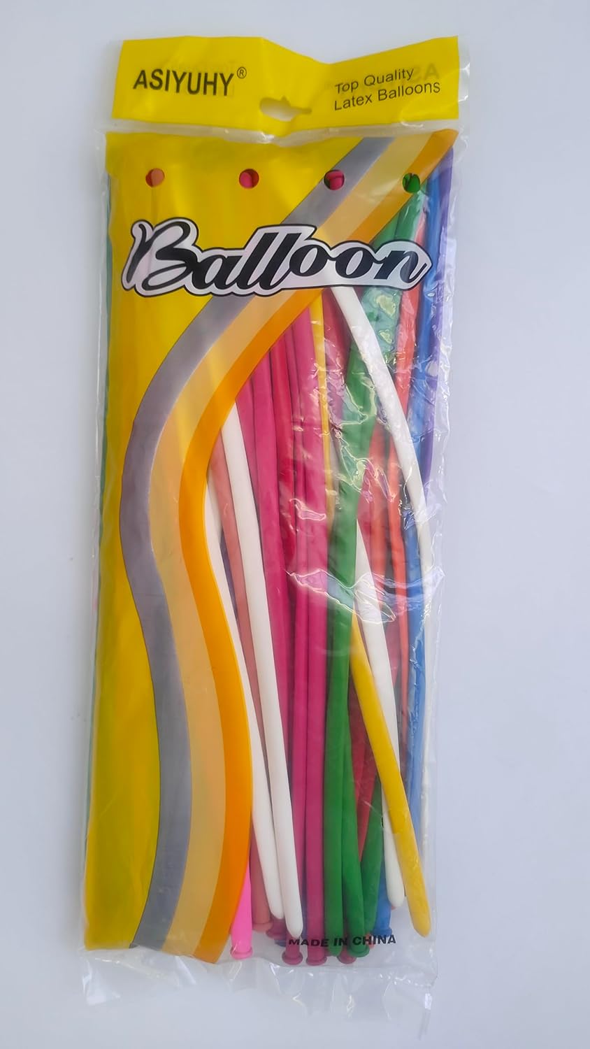 ASIYUHY 260 long balloons 100 Pack Twisting Animal Balloons Assorted Color Thickening Latex Modeling Long Magic Balloons for Animal Shape Birthday Weddings Christmas Party Decoration