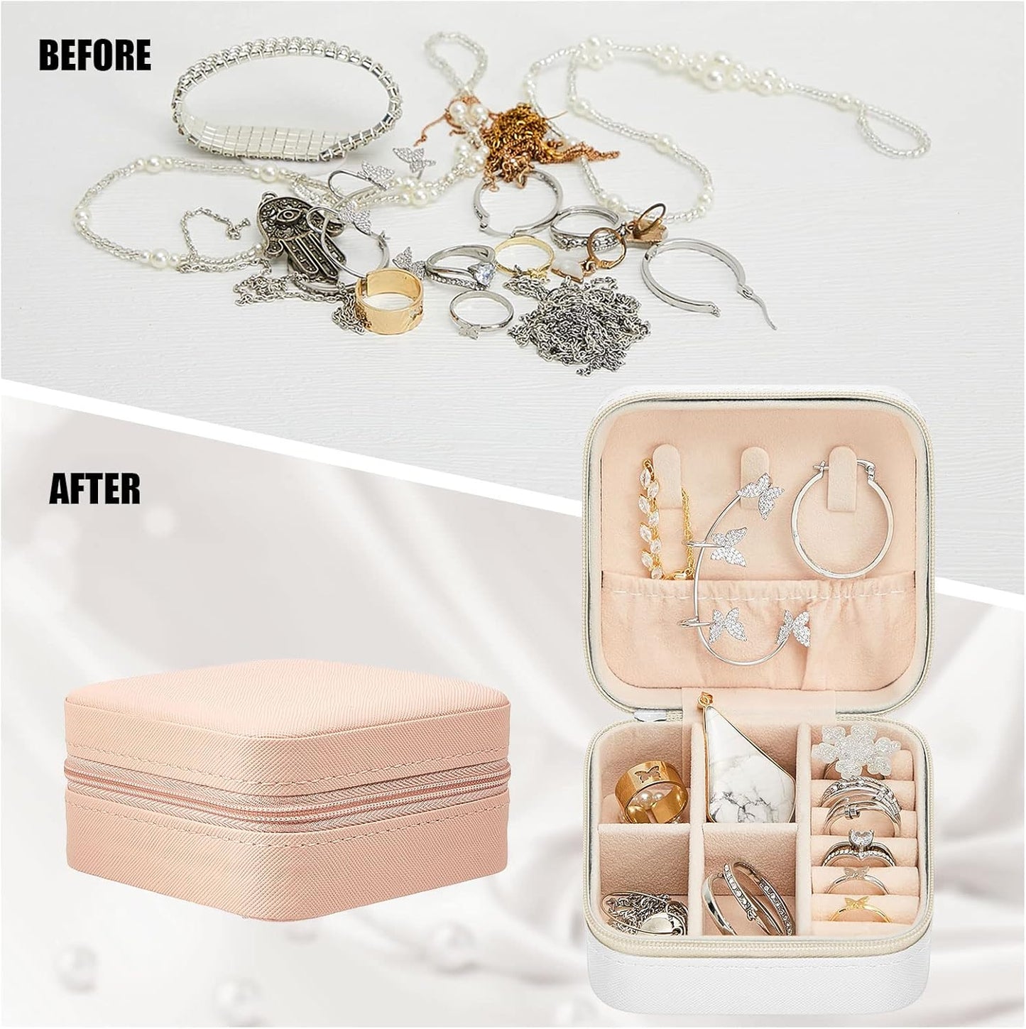Taiyin 12 Pcs Travel Jewelry Case Bridesmaid Gift Boxes Bulk Travel Jewelry Case Small Jewels Organizer Mini Accessories Ornaments Storage for Women Girls Wedding Bridesmaids Gifts