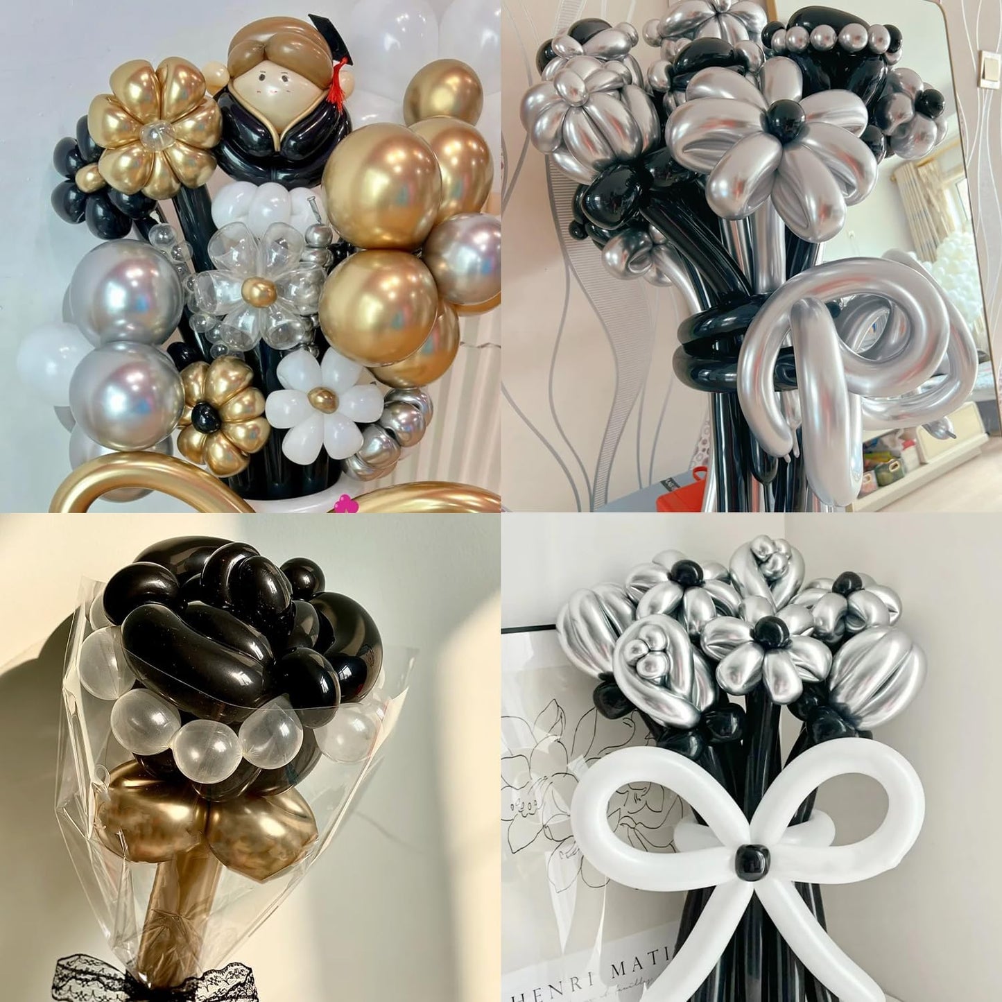 260 Balloons 100PCS Black Twisting Animal Balloon Thickening Latex Modeling Long Skinny Magic Clown Balloon for Animal Shape Halloween Weddings Birthdays Festival Supplies Party Decorations