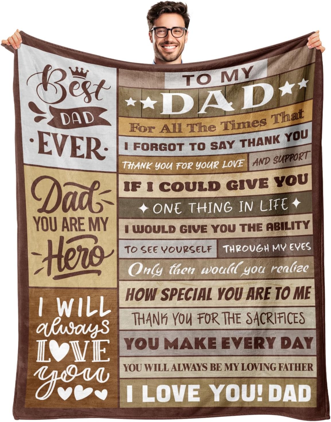 Gifts for Dad from Daughter Son - Birthday Gifts for Dad - Christmas Blanket Gift for Dads - Best Dads Ever Gift - Cool Dad's Birthday Present - Funny Present for Father - Throw Blanket 50" x 60"