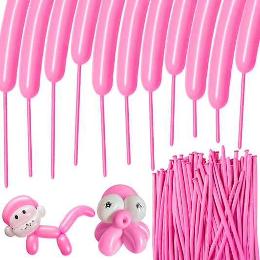 100Pcs Pink 260 Balloons, Long Balloon for Tying Balloon Arch, Long Skinny Balloons for Twisting Ballons Animal balloons Birthday Party Wedding Festival Decorations