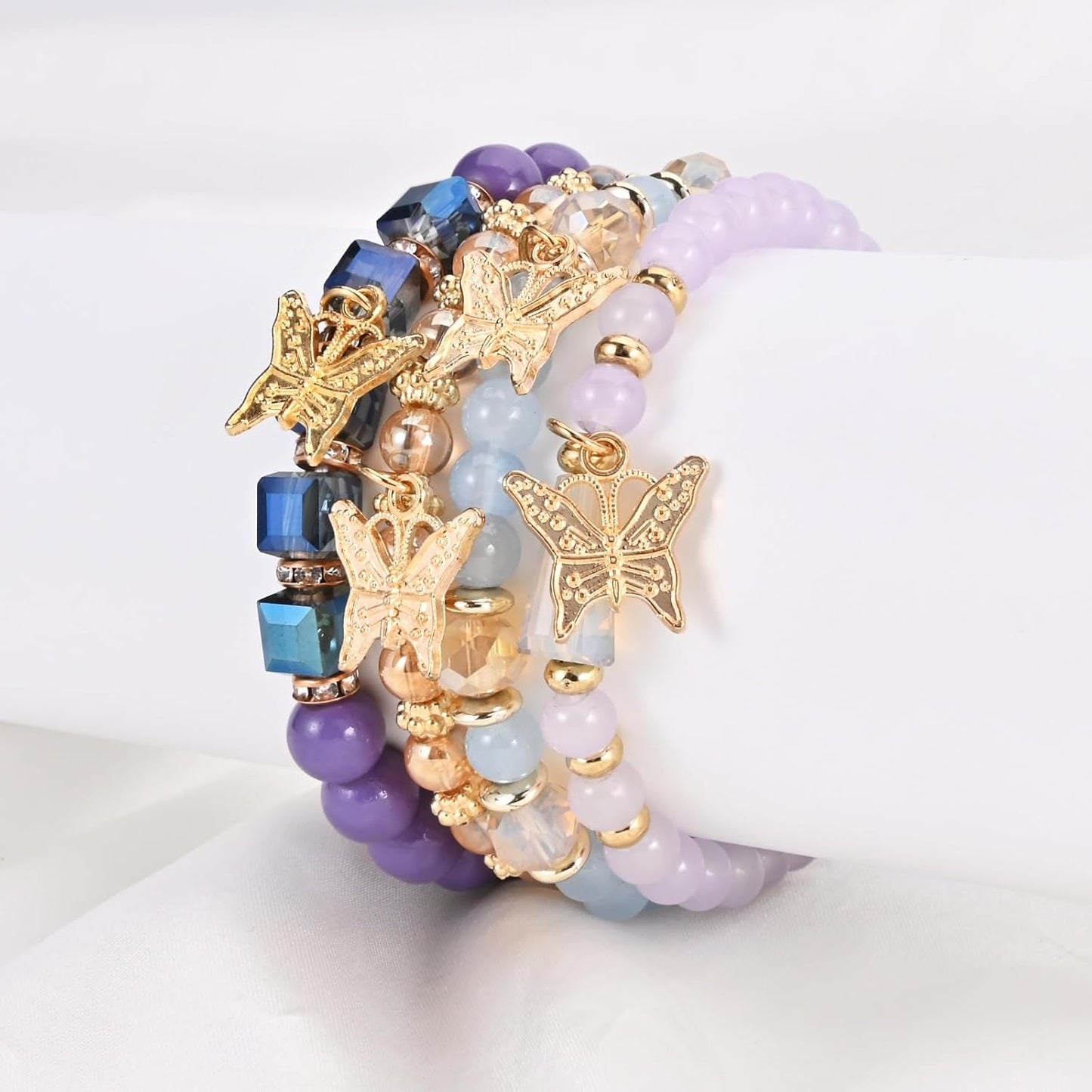 Bohemian Bracelet Sets for Women - 6 Sets Stackable Stretch Bracelets Multi-color Boho Jewelry for Women Hippie Bracelets Dainty Jewelry