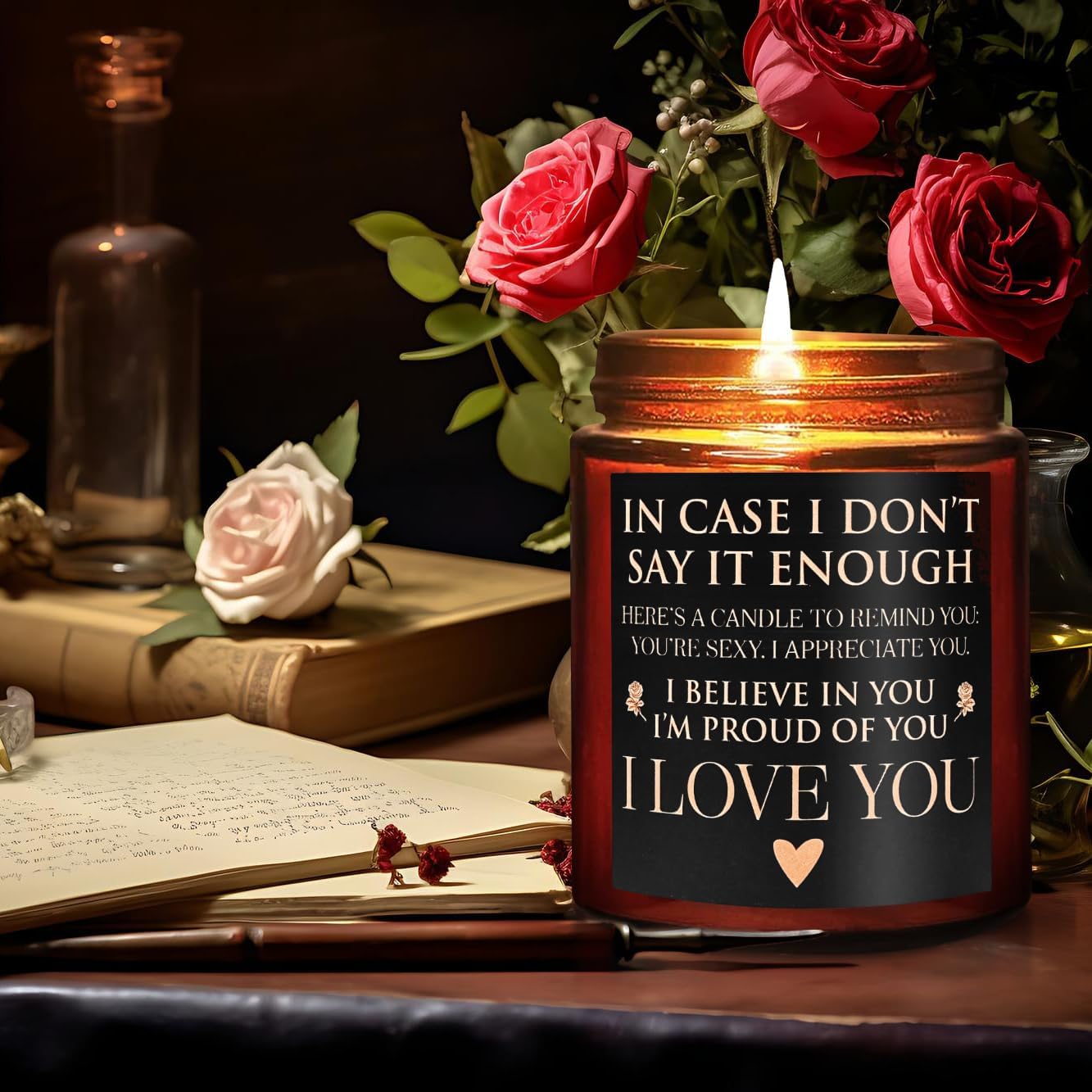 Anniversary Wedding Engagement Scented Soy Candles - Valentines Gifts for Her Him - Mothers Day I Love You Gift for Wife Women - Birthday, Romantic Gifts for Men Husband Girlfriend Boyfriend