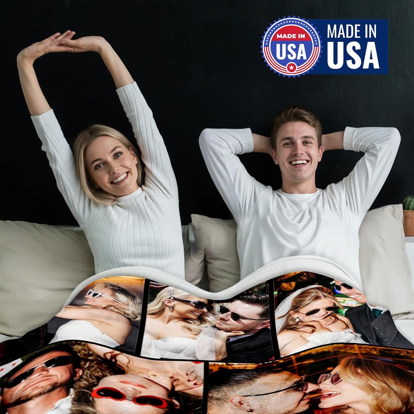 Yofair Ships Next Day, Custom Blanket with Picture Anniversary Wedding Gifts for Women Men Personalized Photo Blankets I Love You Couple Gift for Boyfriend Girlfriend Wife Husband
