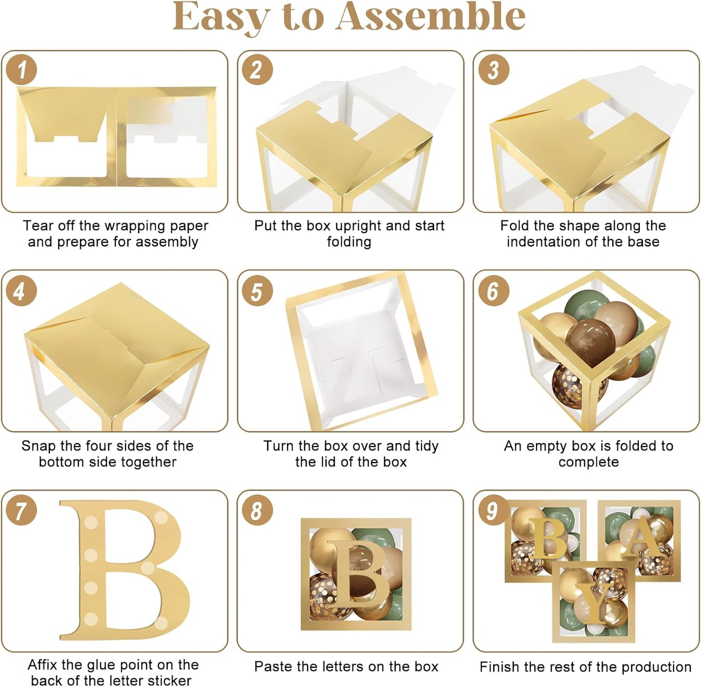 Amandir 137pcs Woodland Animals Baby Shower Decoration Baby Boxes Sage Green Brown Balloon Garland Arch Kit Woodland Themed Animal Foil Balloons for Neutral Forest Jungle Safari Party Supplies