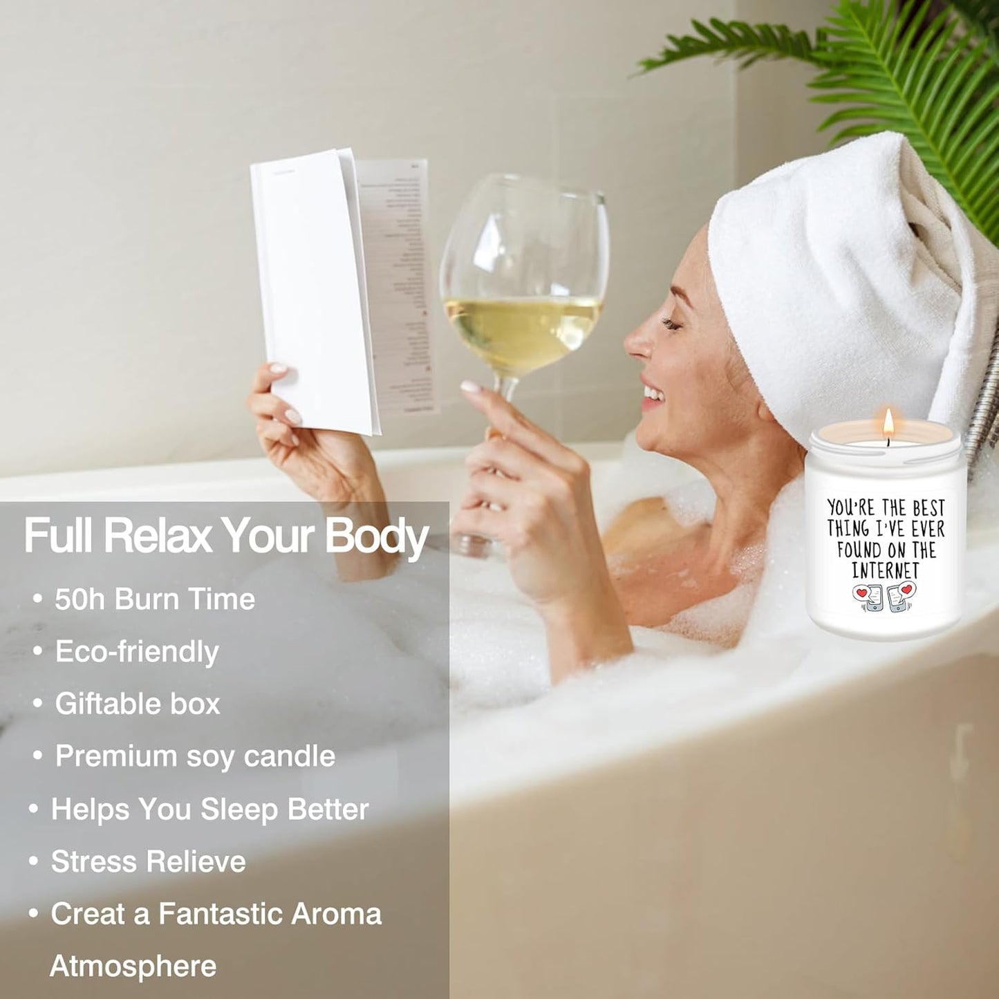 Homsolver Anniversary Birthday Wedding Gifts for Him Her, Funny Romantic Birthday Gifts for Women, Men, Boyfriend, Girlfriend, Wife, Best Friends, Funny Lavender Candle