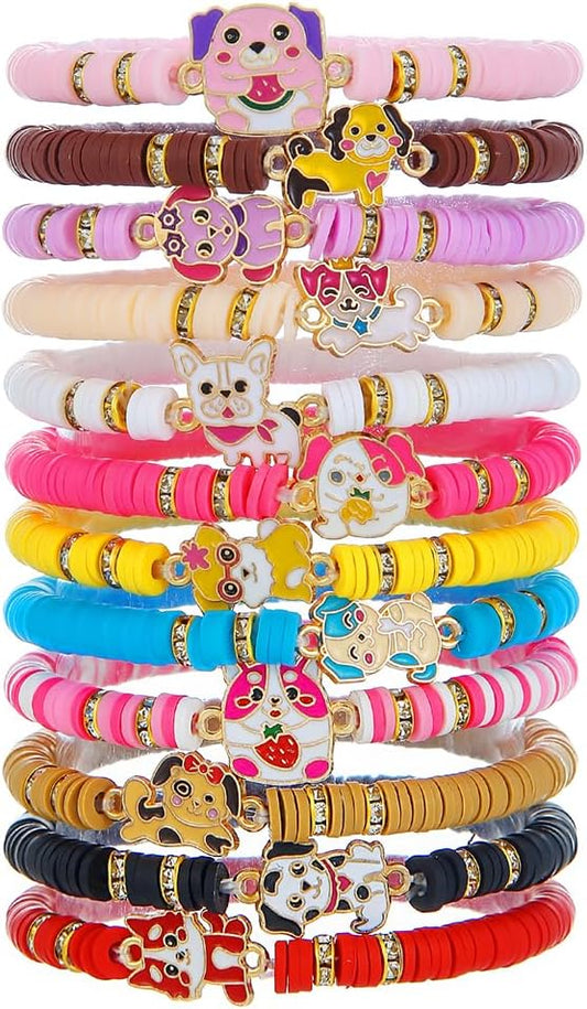 Friendship Bracelets Boho Stackable Bracelets for Women Surfer Heishi Clay Bead Bracelets Stretch Preppy Bracelets Colorful Boho Bracelets for Women