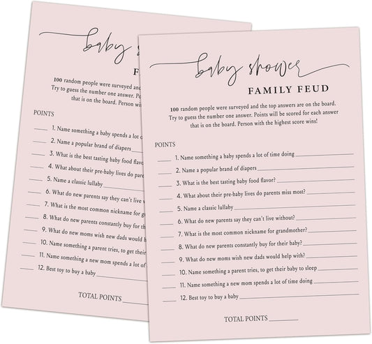 BEUFSE Baby Shower Family Feud Game - Pack of 30 Cards, Answer Key, Gender Neutral, 5 7 inches