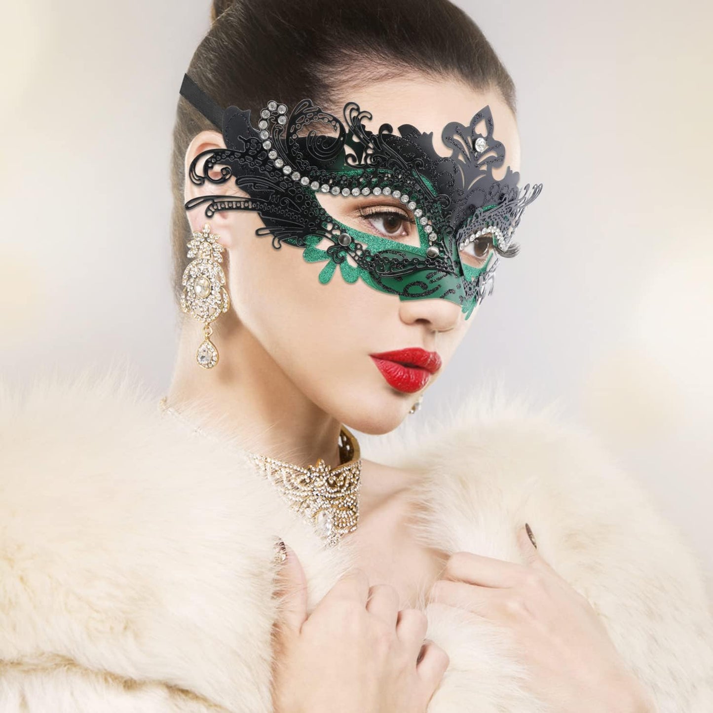 Coddsmz Couple Masquerade Mask Set - Venetian & Mardi Gras Mask for Women & Men