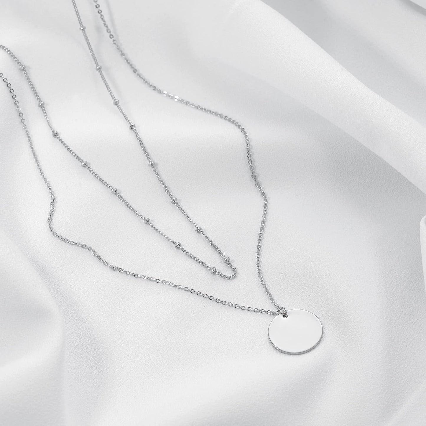 MEVECCO Layered Heart Necklace Pendant Handmade 18k Gold Plated Dainty Gold Choker Arrow Bar Layering Long Necklace for Women