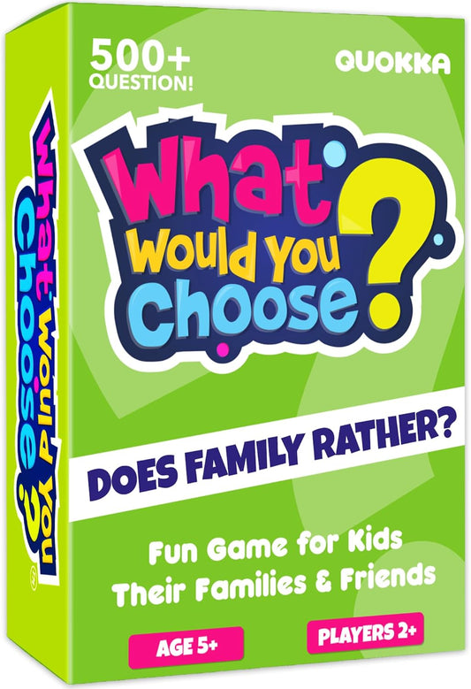 QUOKKA Board Game for 8-12 Year Olds - Family Edition - Family Card Game for Kids Ages 5-8 - What Would You Choose | Do Kids Rather? | Pick Your Answer | Get to Know Night for Children and Parents