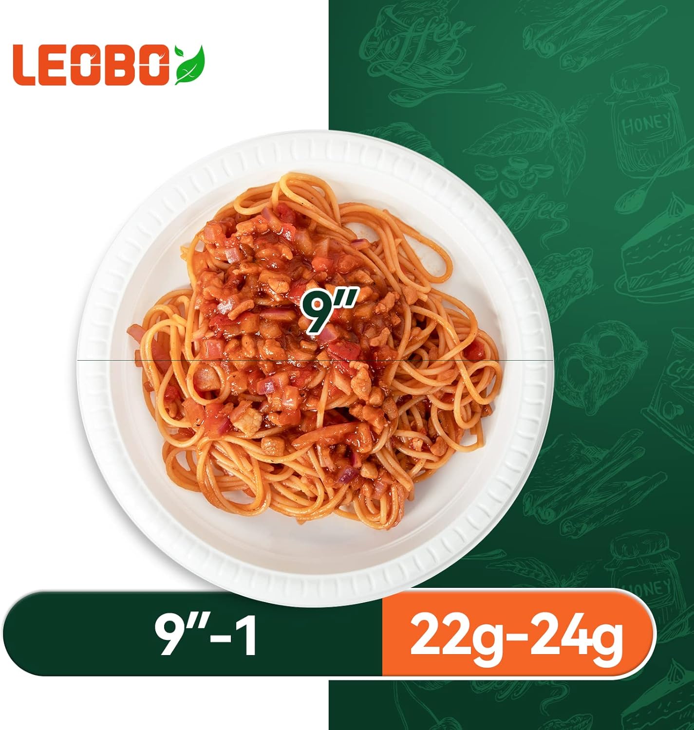 Plastic Plates Mineral Filled PP 9 Inch - 150 Pack Shrink Wrap BPA Free Dinner Trays | Dishwasher Freezer & Microwave Safe | Reusable & Disposable Plate for Party Bulk Events | Restaurant White