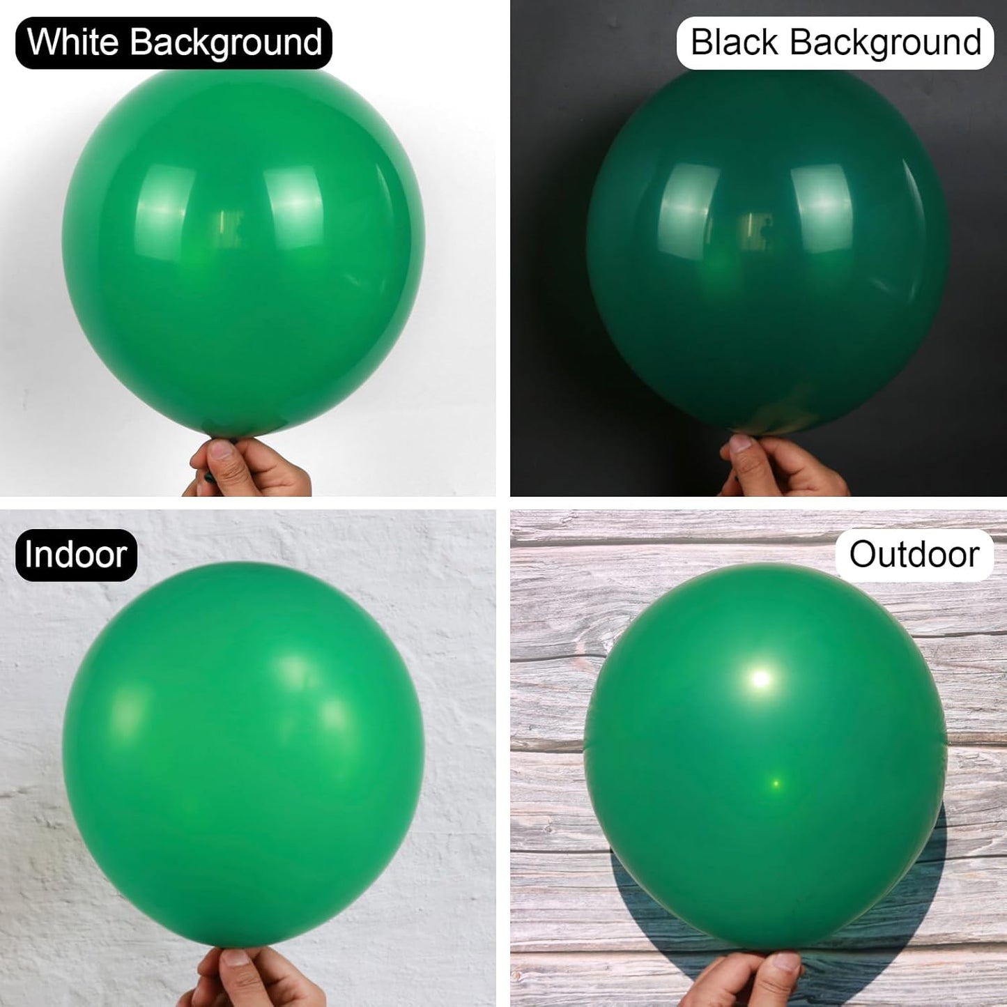 Dark Green Balloons, 150 pcs Different Sizes Pack of 18 Inch 12 Inch 10 Inch 5 Inch Hunter Emerald Forest Green Balloons for Balloon Garland Balloon Arch as Birthday Party Wedding Decorations
