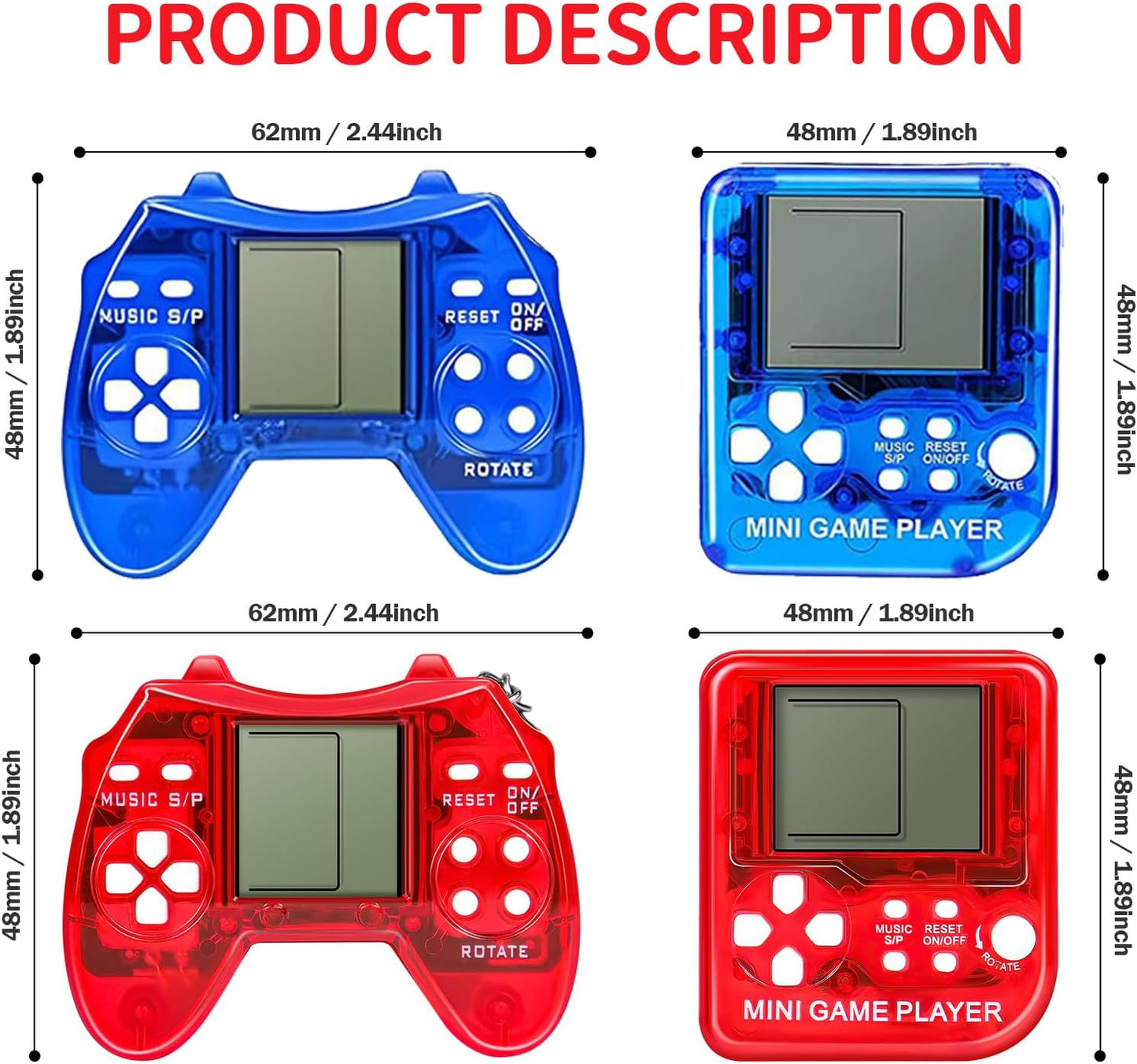 24Pcs Video Game Party Favors for Kids, Mini Game Keychain Arcade party favors Birthday Supplies Classroom Prizes for Boys and Girls