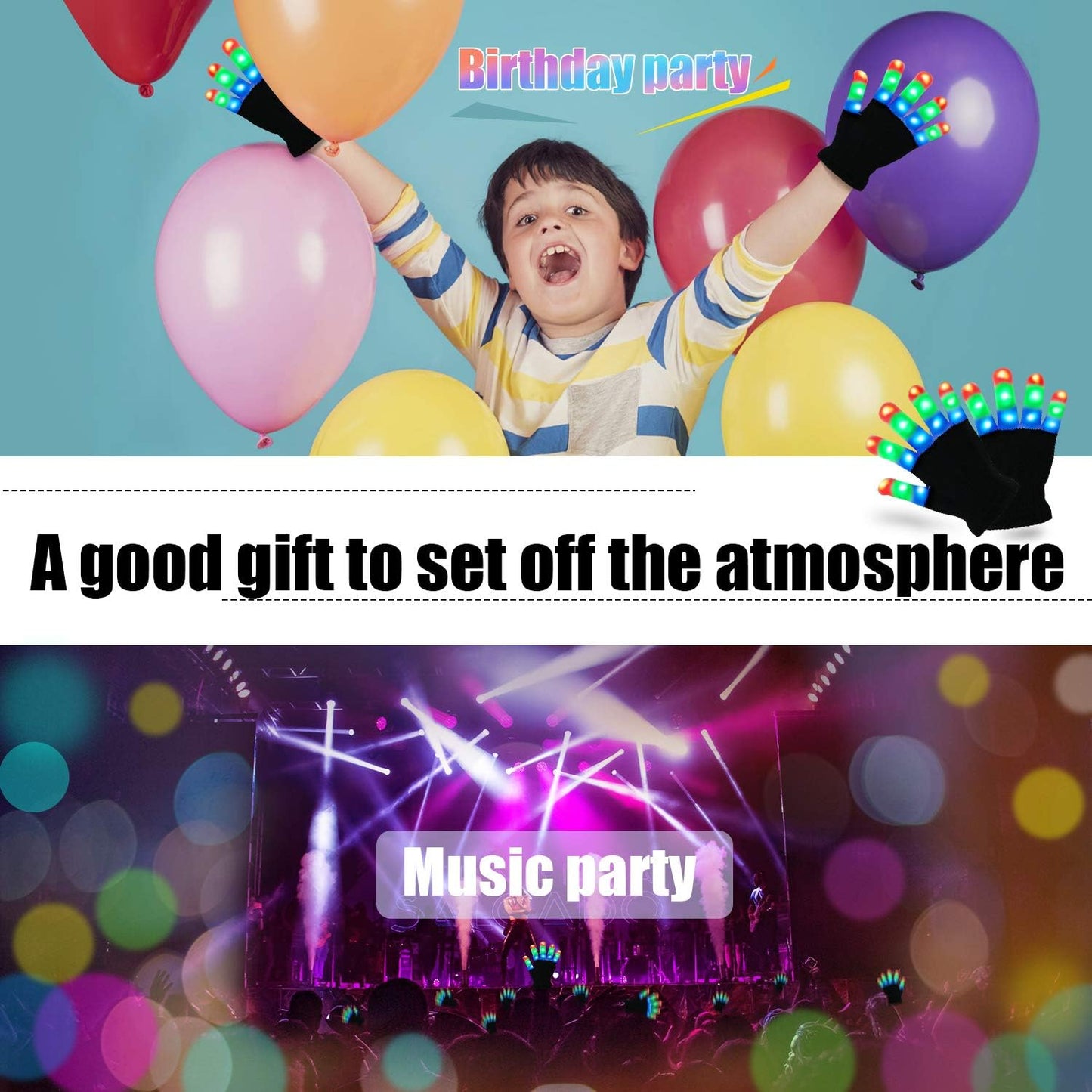 Children LED Finger Light Gloves Cool Fun Toys for Kids - Gifts for Kids