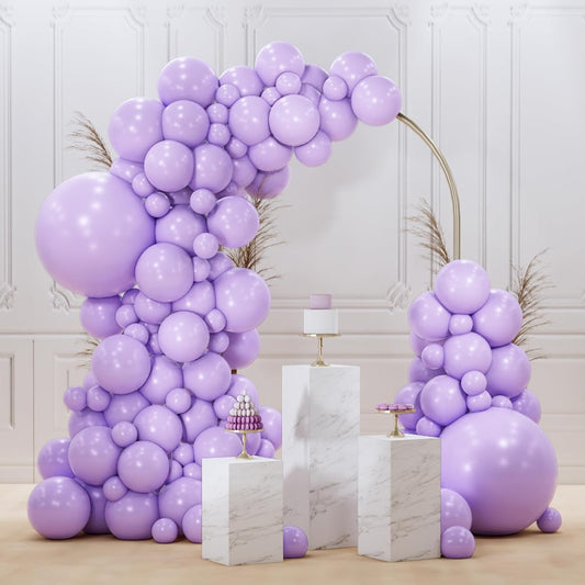 PartyWoo Lavender Balloons 92 pcs Different Sizes Pack of 18 12 10 5 Inch Light Purple Pastel Purple Lilac Balloon Arch Kit Garland for Graduation Baby Shower Birthday Party Decorations Purple-Q10