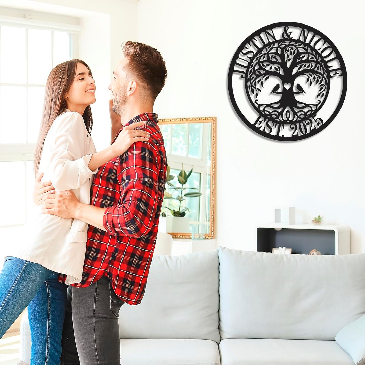 Wedding Gifts for Couples 2025 Last Name Signs for Home Personalized Metal Signs Monogram Wall Decor Anniversary Wedding Gift