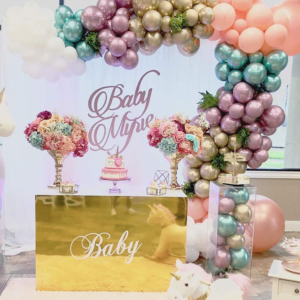 KALOR 12 Inch Metallic Multicolor Balloons, 50 Pcs Latex Helium Metallic Balloons for Kid's Birthday Party, Baby Shower, Wedding, Graduate Party Decorations