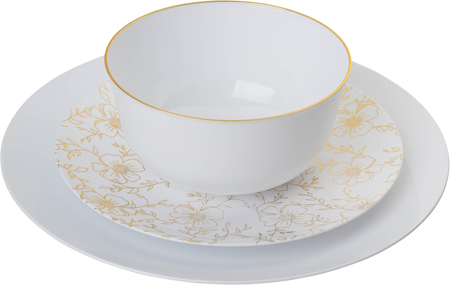 Trendables™ Premium 8 Inch. Disposable Plastic Plates, Food Grade Plastic Salad/Dessert Plates - Versa Design - 40 Pack