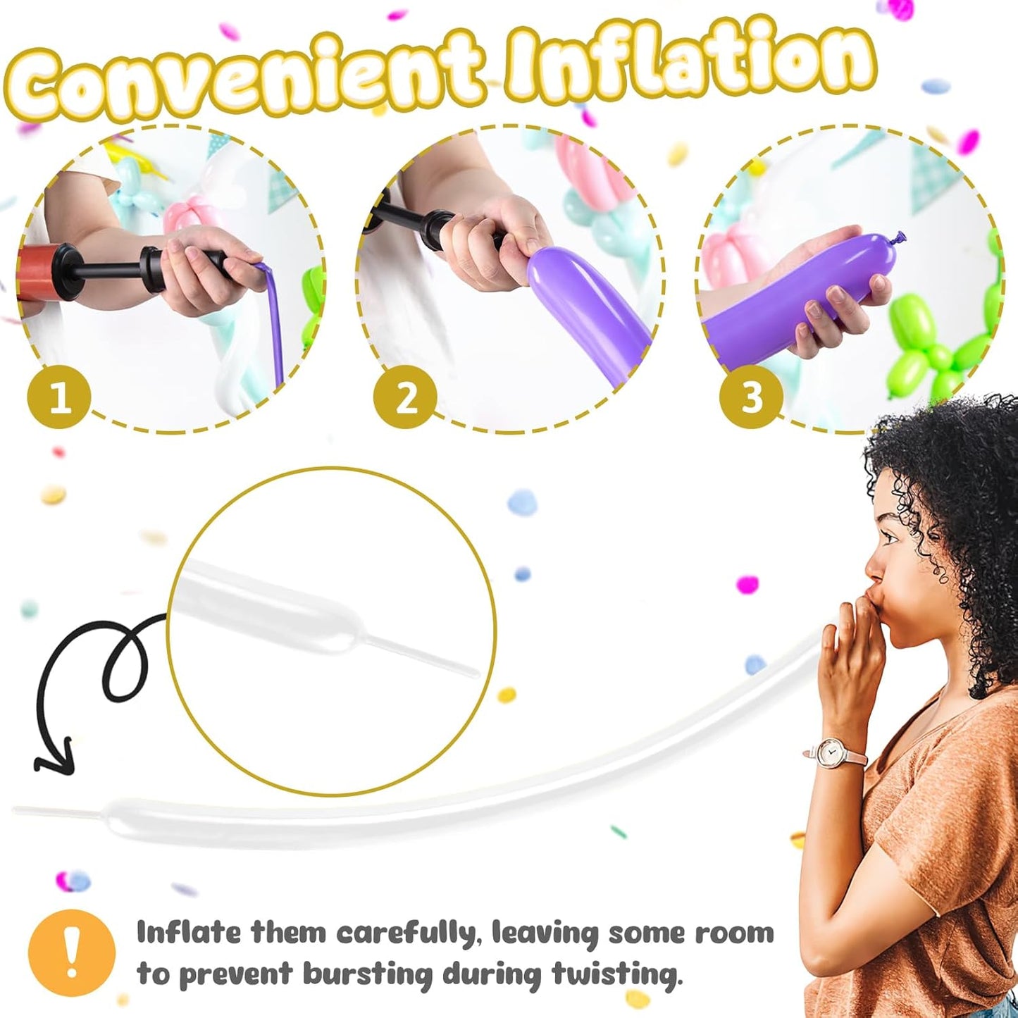 LovesTown 100PCS 260 Long Balloons, Clear Twisting Balloons Thickening Latex Magic for Modeling Animal Weddings Birthdays Festival Party Decoration