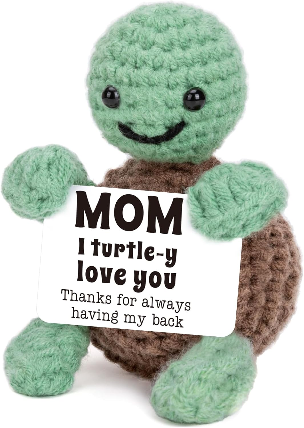 Christmas Birthday Gifts for Mom from Daughter Son, Mini Turtle Gifts for New Bonus Step Mom Mama Mother in Law, I Love You Cute Stuff Things Stocking Stuffers for Moms, Handmade Crochet Turtle Decor
