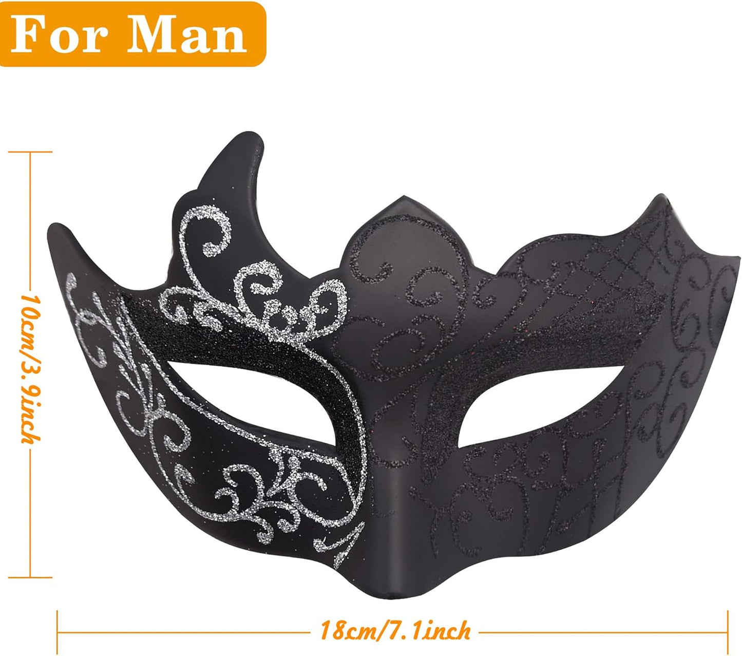 SIQUK Couple Masquerade Masks Set Venetian Party Mask Plastic Halloween Costume Mask Mardi Gras Mask for Women and Men