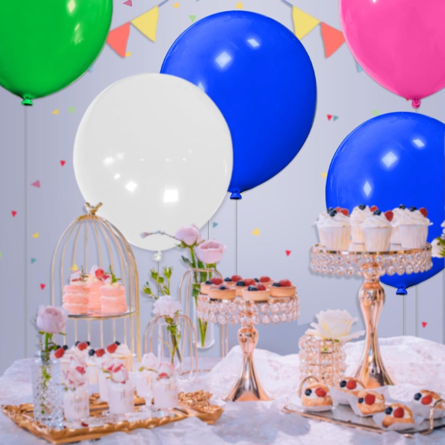 32Pcs Dark Blue Big Balloons 18 Inch, Round Large Latex Party Balloons for Birthday Wedding Decorations.(Dark Blue)