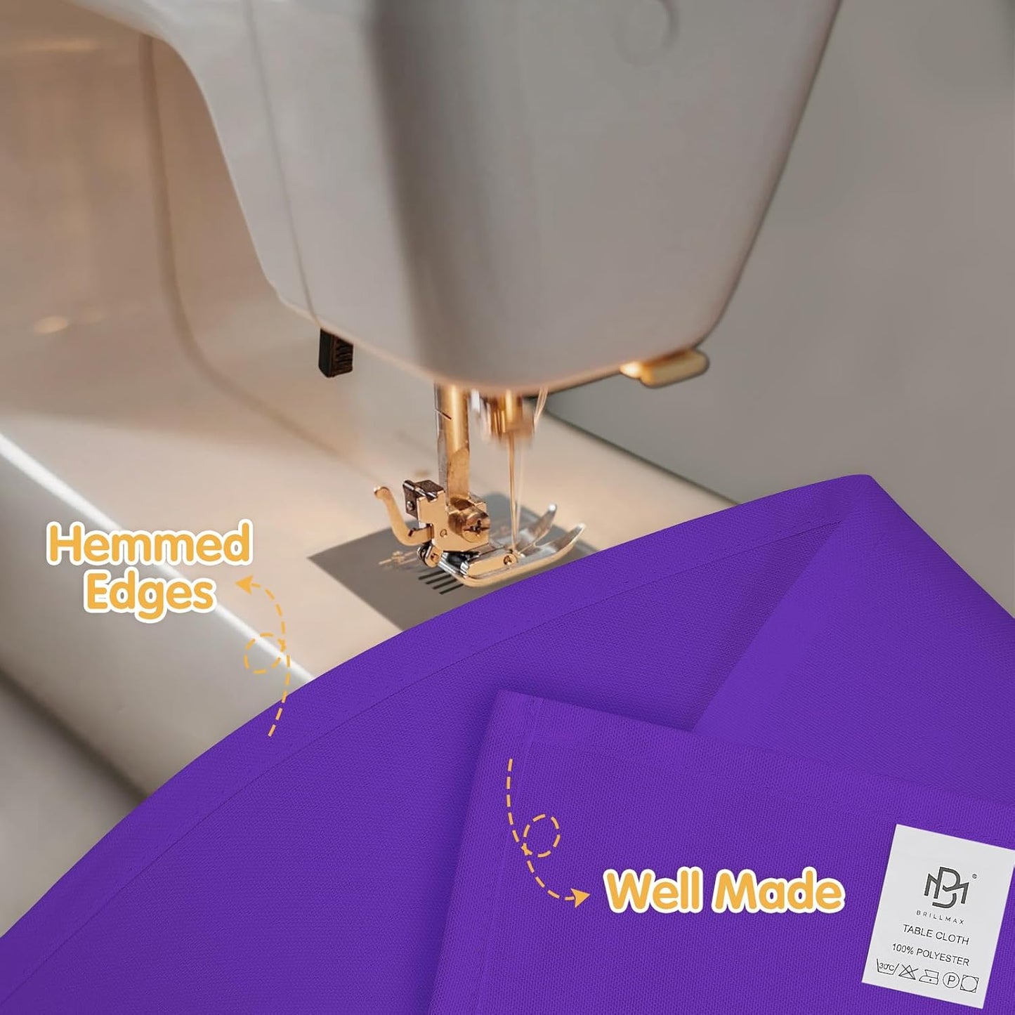 BRILLMAX 4 Pack Purple Tablecloths for 6 Foot Rectangle Tables 90 x 132 Inch - 6ft Rectangular Bulk Linen Polyester Fabric Washable Cloth Cover for Wedding Reception Banquet Birthday Party