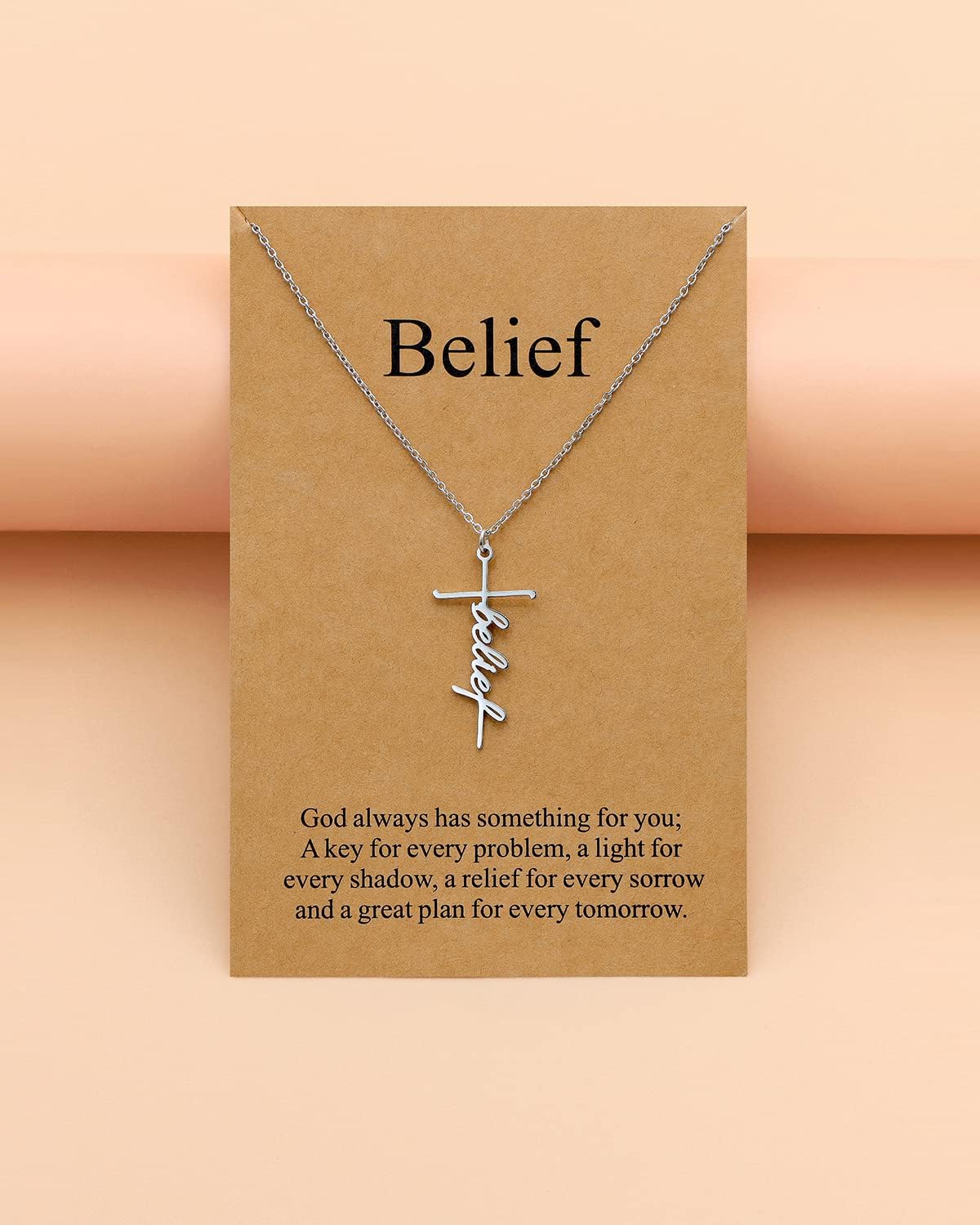 Lcherry Faith Cross Pendant Necklace for Women Religious Christian Jewelry Mother's Day Gifts for Women