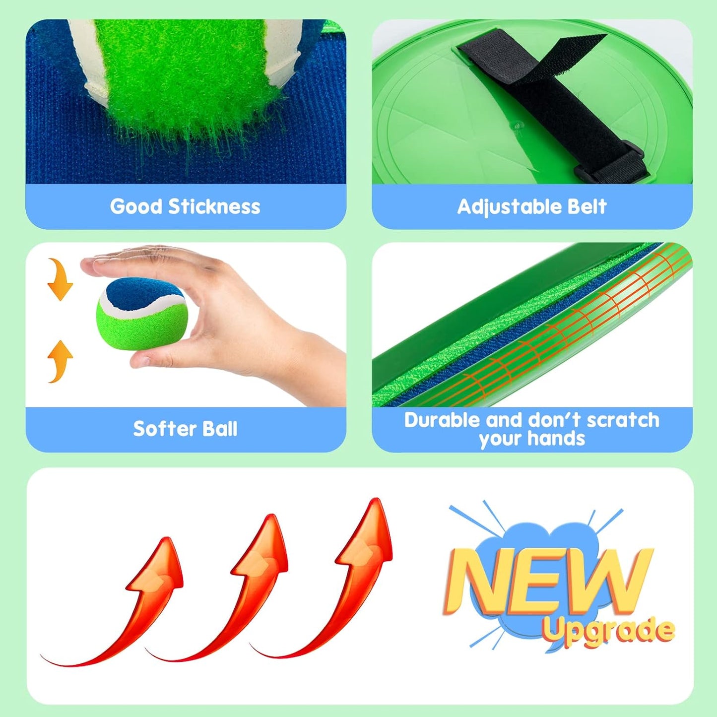 Beach Games - Kids Toys - Outdoor Games for Kids, Toss and Catch Ball Set with 6 Paddles 3 Balls, Toys for 3 4 5 6 7 8+ Year Old Boys Girls Christmas Birthday Gifts