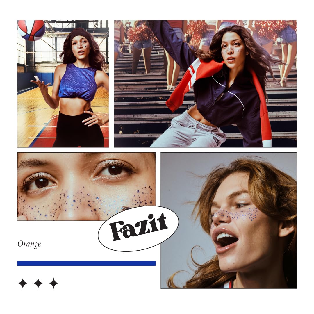 Fazit Makeup Patches - Blue Speckles - Glow Up Make-Up Patches - Cute Glitter Makeup Accessories for Women - Cosmetic Glitter for Face