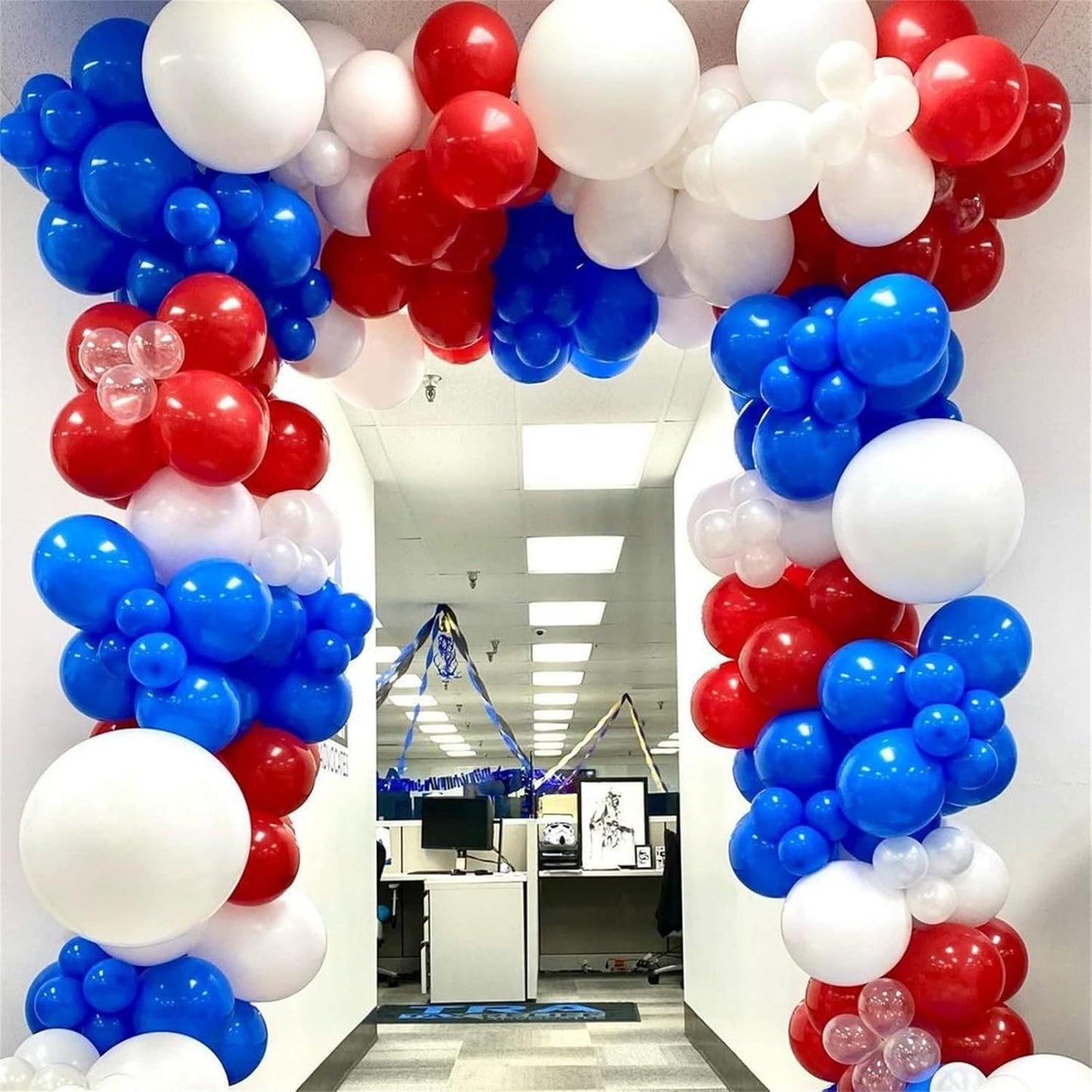 75 Pcs Red, White & Blue Balloons - 12 Inch Matte Red, Royal Blue, White Helium Latex Balloons for 4th of July, Memorial Day, Birthday, Baby Shower Parties