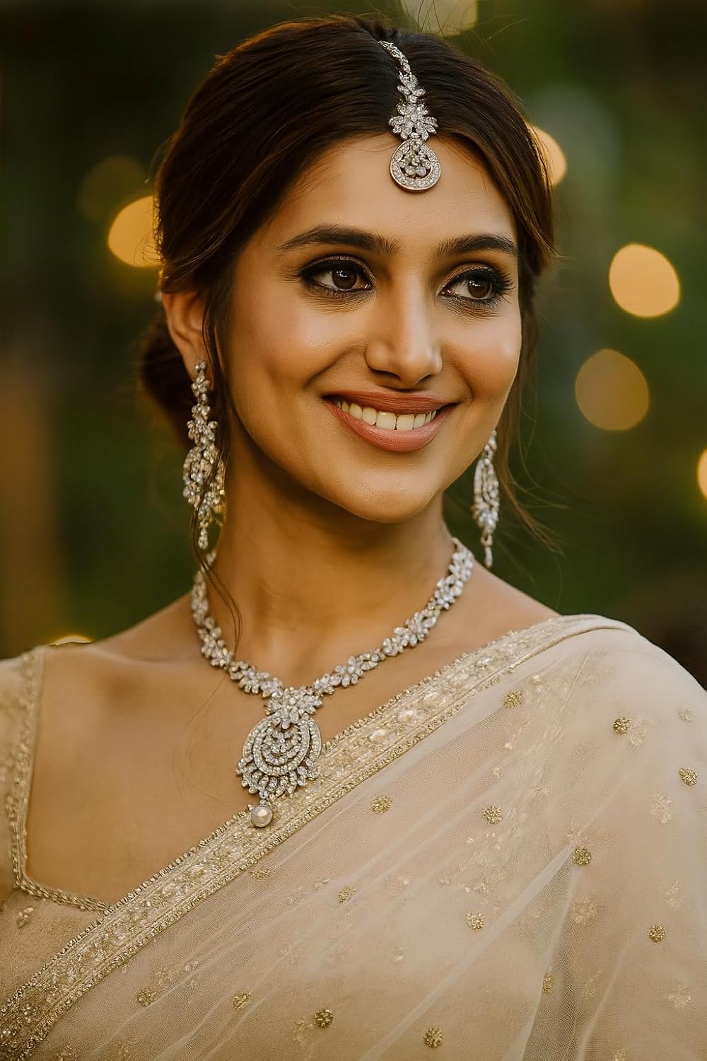 Touchstone Indian jewelry sets for women maang tikka wedding guest gold necklace bollywood jewellery set pageant elegant prom bride accessories western crystal chunky rhinestone necklaces