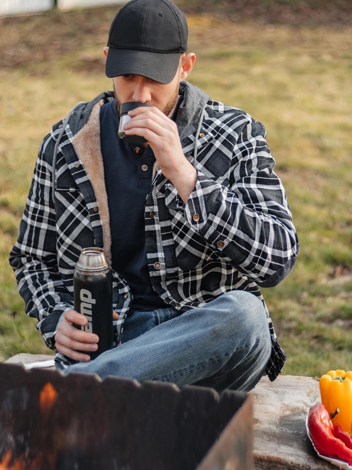 Mr.Stream Men's Outdoor Casual Vintage Long Sleeve Plaid Flannel Button Down Shirt Jacket