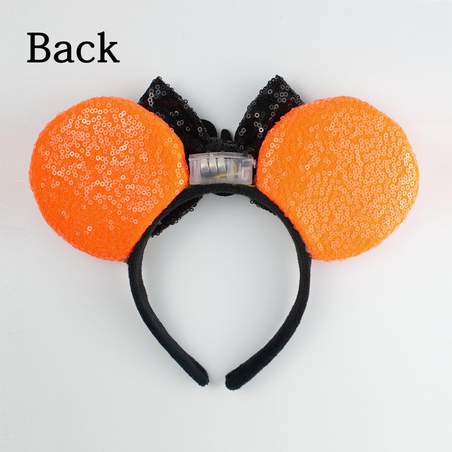 JIAHANG LED Halloween Mouse Ear Light Up Headband, Sequin Bow Hairband, Flash Glowing Party Decoration Headwear Hair Accessories