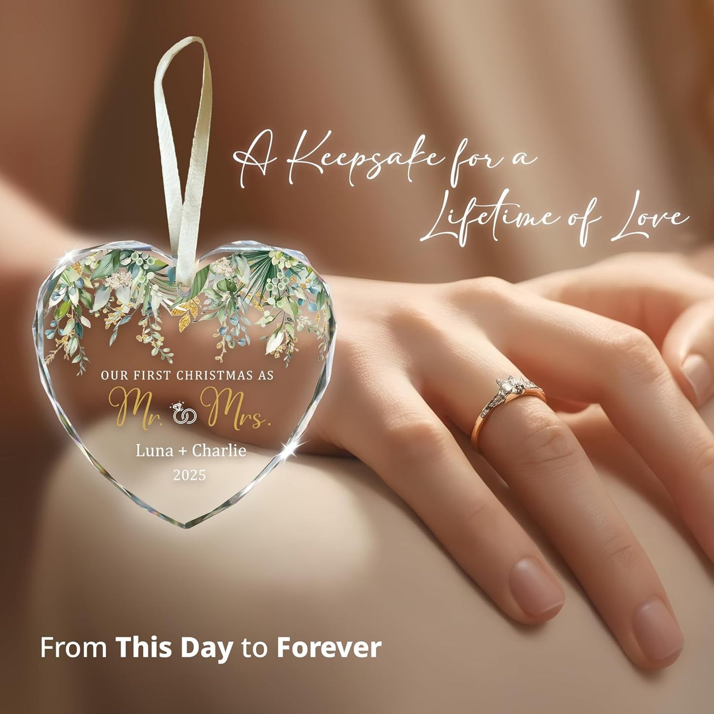 Personalized The Year We Became Mr. & Mrs. 2025 Ornament – First Christmas Married Ornaments – Wedding Ornament 2025 Gift for Couples – Just Married Ornaments Gifts for Newlyweds