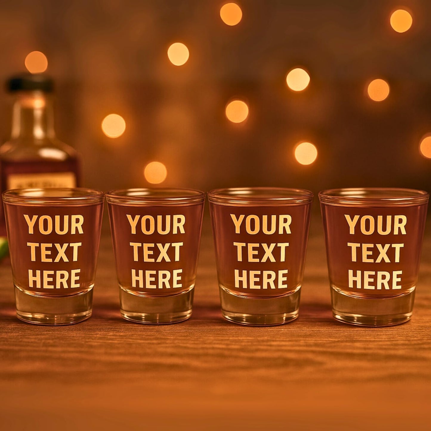 Gifts Inscribed Personalized Shot Glasses Set of 4 – Custom Text Drinking Glasses – Engraved Shot Glass Gift for Men, Wedding, Anniversary, Birthday, Engagement