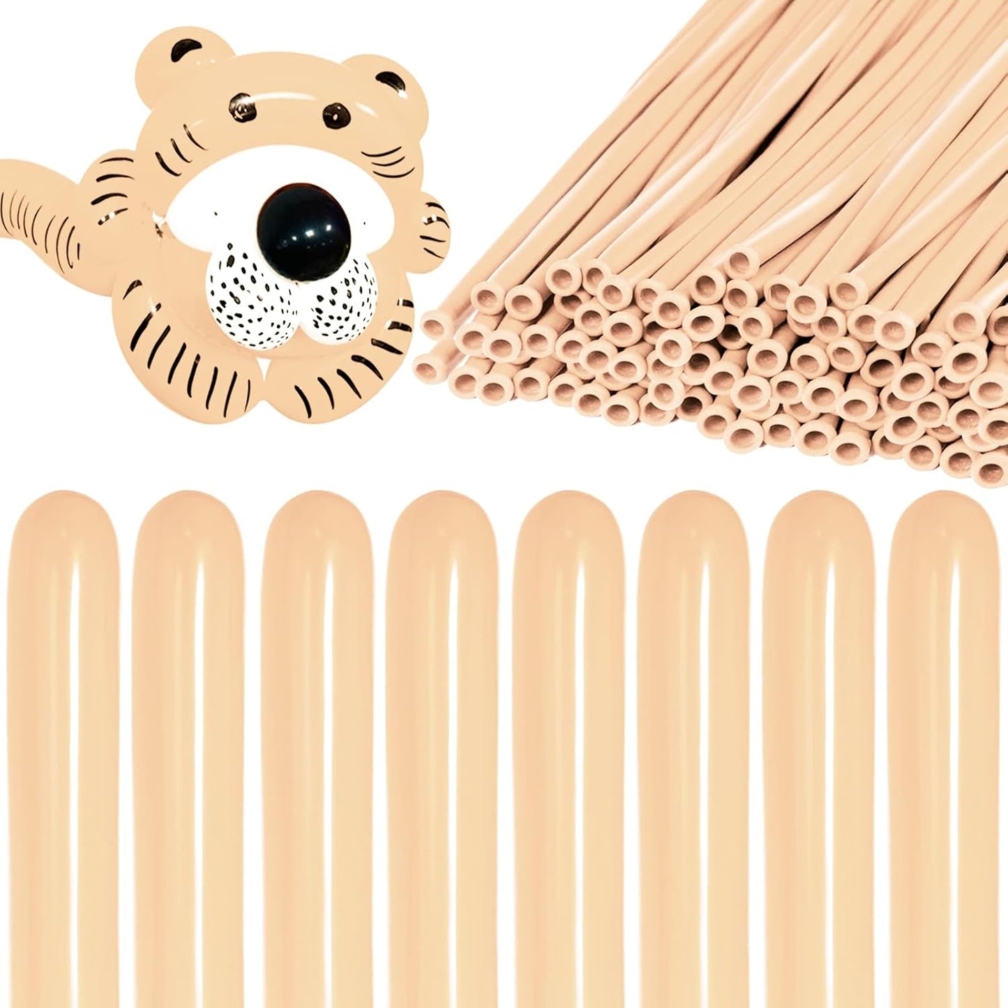 KAWKALSH 260 Nude Long Balloons for Balloon Garland Thickening Skinny Latex Twisting Animals Modeling Christmas Birthday Wedding Party Festival Decorations 100pcs