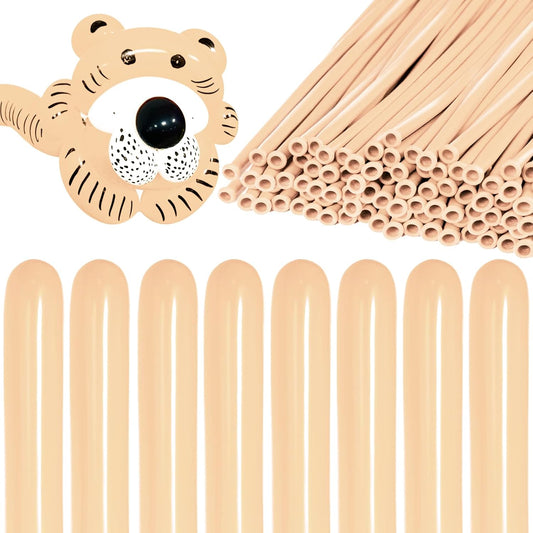 KAWKALSH 260 Nude Long Balloons for Balloon Garland Thickening Skinny Latex Twisting Animals Modeling Christmas Birthday Wedding Party Festival Decorations 100pcs