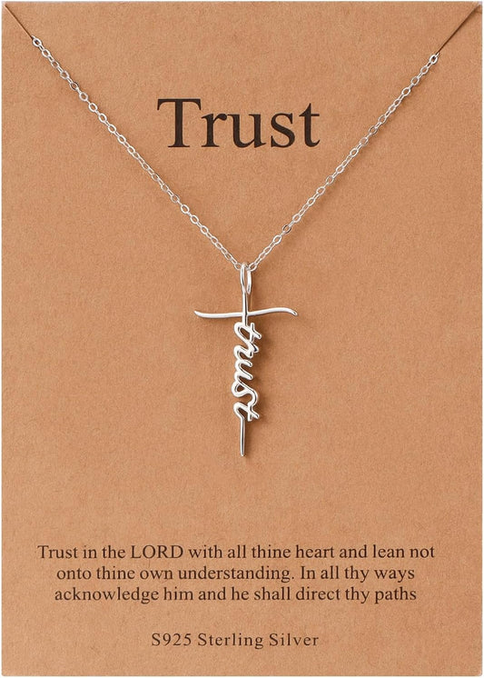 Lcherry Faith Cross Pendant Necklace for Women Religious Christian Jewelry Mother's Day Gifts for Women