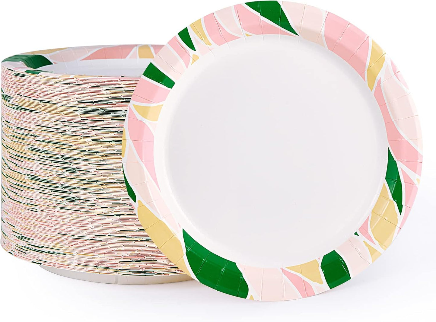 FOCUSLINE 8.375 Inch Paper Plates 360 Pack, Disposable Paper Plate Bulk 360 Count, Soak-Proof & Cut-Proof Bulk Plate for Parties, Picnic and Family Gatherings.