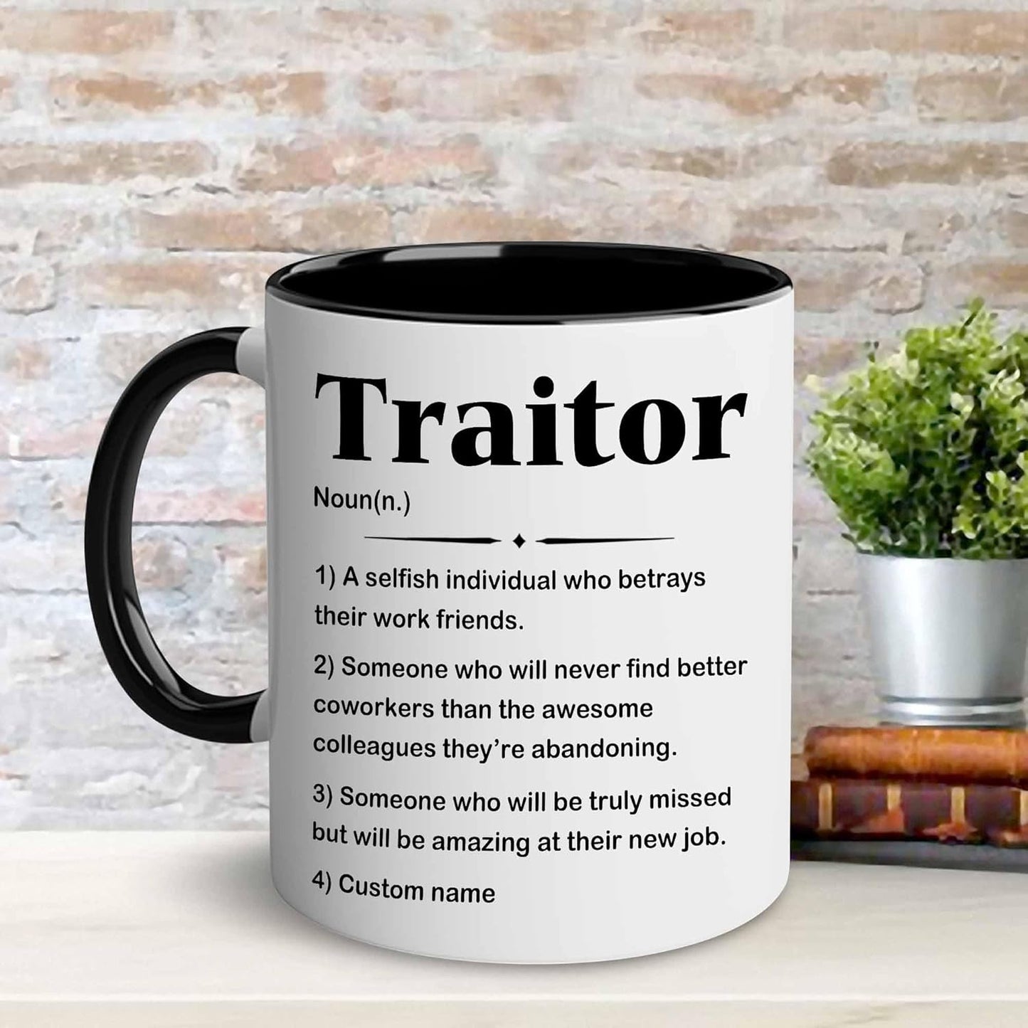 WHIDOBE Personalized Leaving Definition Mug for Men Women, Custom 11oz 15oz Cup Hilarious Farewell Gifts for Coworkers, Funny Going Away Mug for Men Women, Great Leaving Gift Idea for Work Besties