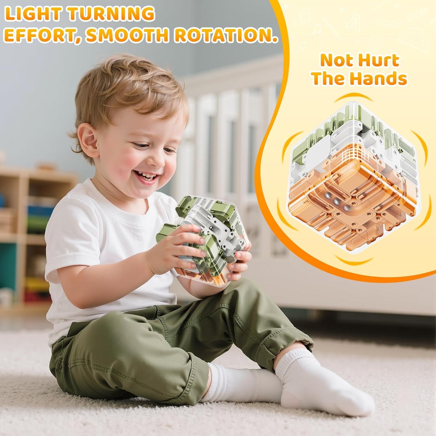 3D Cube Puzzle for Kids 8-12, Color-Match Game, Education Sensory Toys Birthday Gift for Adults Kids 8 9+ Year Old Boy