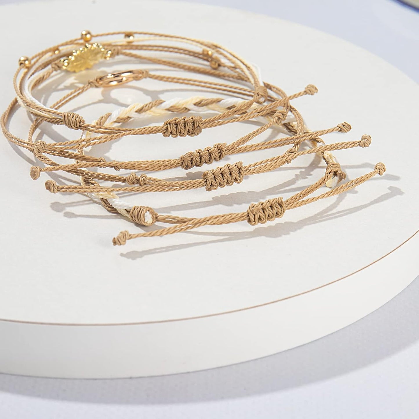 FANCY SHINY Sunflower String Bracelet Boho Braided Rope Wrap Bracelets Cute Summer Beach Surfer Jewelry for Women Christmas Gifts