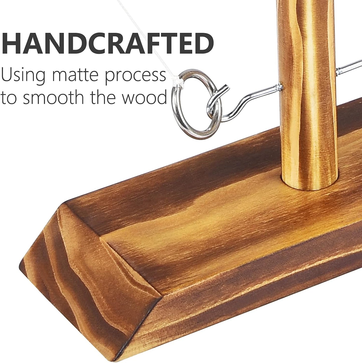 Ring Toss Games for Adults, Fast-Paced Interactive Toss Games with Shot Ladder Bundle, Outdoor Indoor Handmade Wooden Hook and Ring Game for Bars, Home, Large