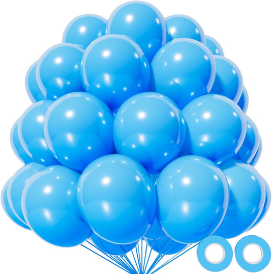 KAWKALSH Light Blue Balloon 110pcs, 12 Inch Thickened Latex Party Balloons Helium Bright Color for Birthday Baby Shower Wedding Party Supplies Arch Garland Decoration
