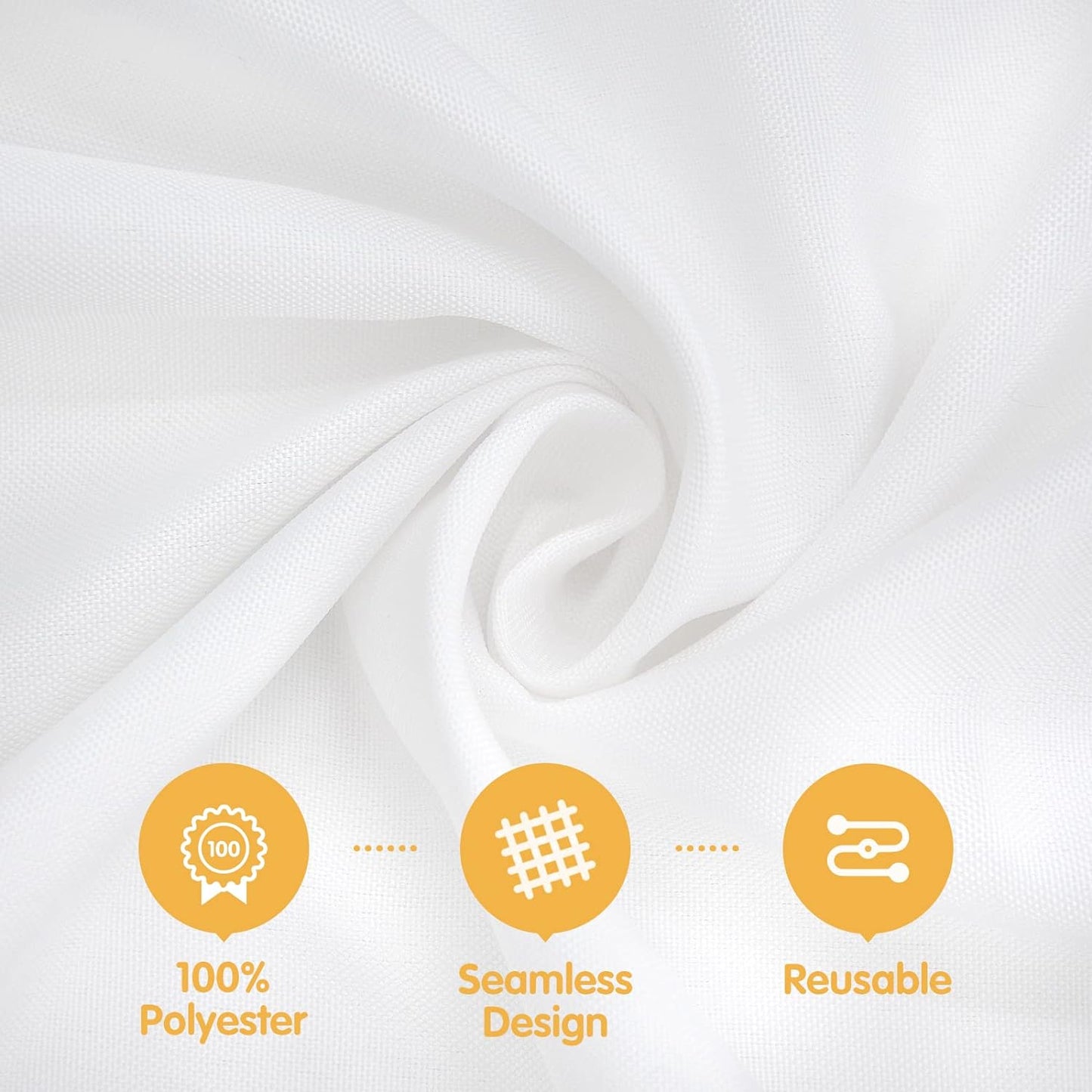 BRILLMAX 10 Pack White Tablecloths for 6 Foot Rectangle Tables 60 x 102 Inch - 6ft Rectangular Bulk Linen Polyester Fabric Washable Cloth Cover for Wedding Reception Banquet Birthday Party