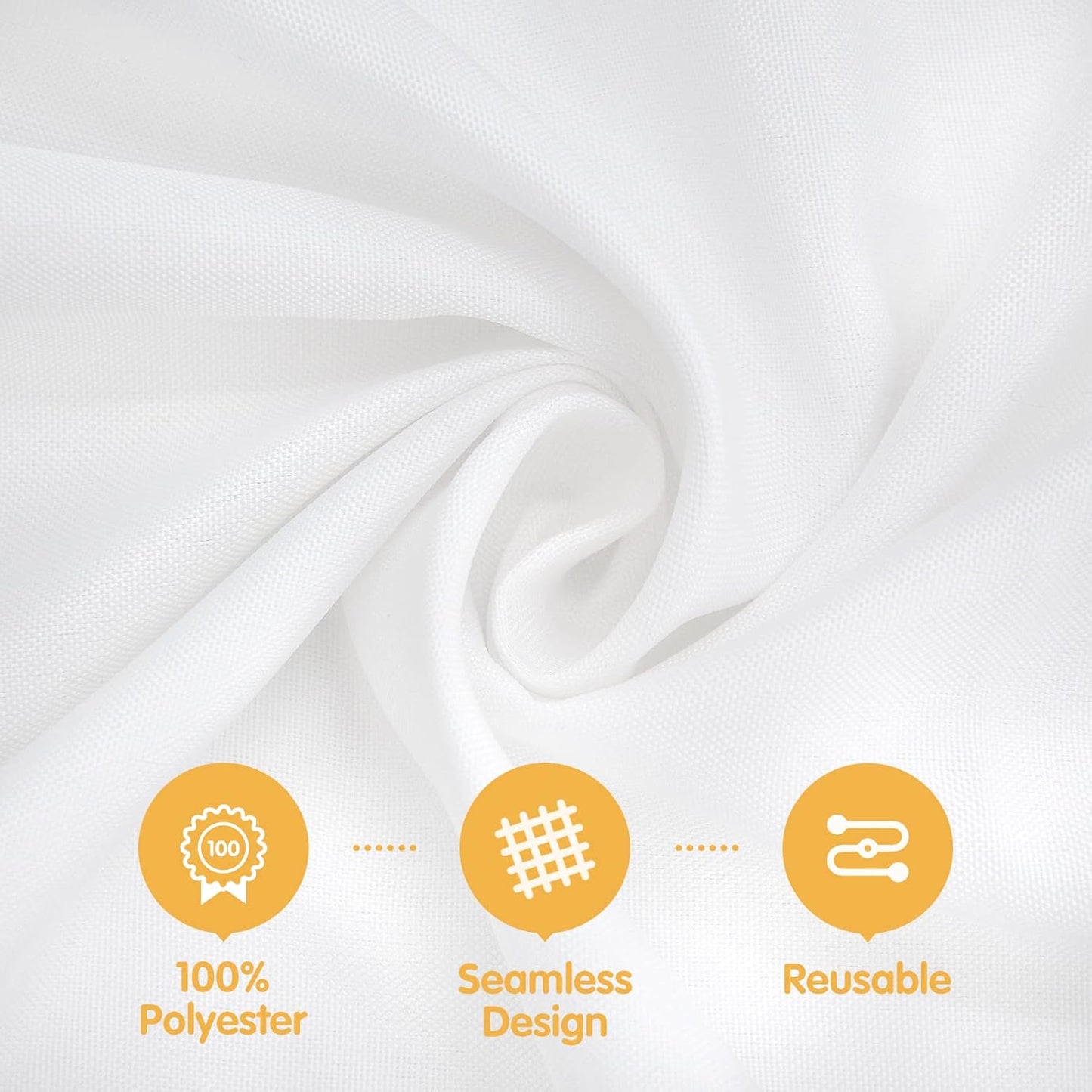 BRILLMAX 4 Pack White Tablecloths for 8 Foot Rectangle Tables 90 x 156 Inch - 8ft Rectangular Bulk Linen Polyester Fabric Washable Cloth Cover for Wedding Reception Banquet Birthday Party